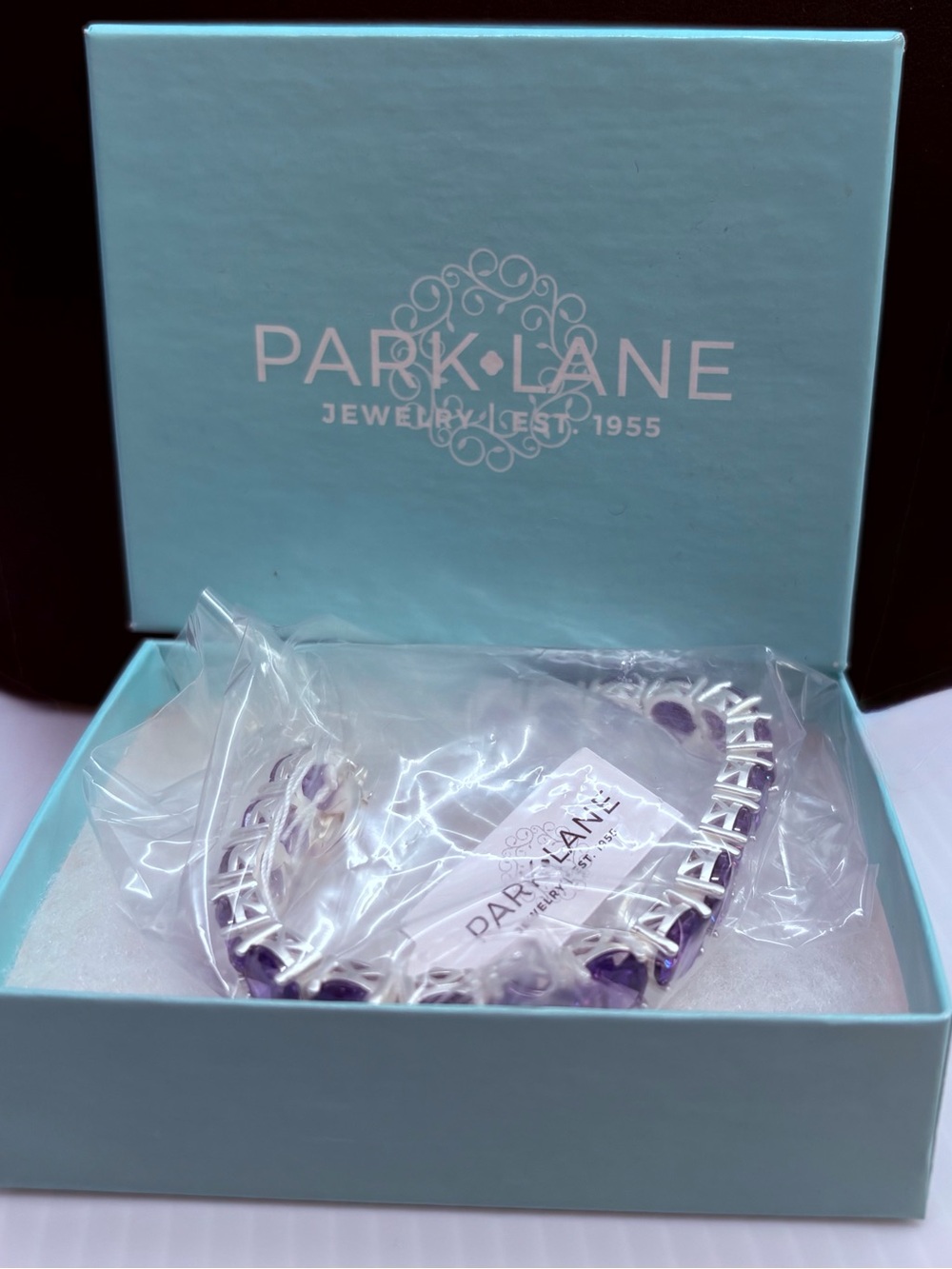 Park Lane Silver Bracelet with Purple Gem Accents